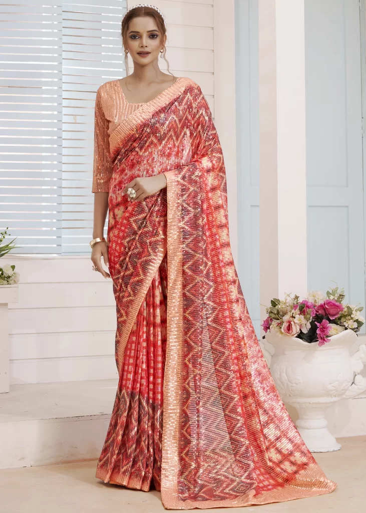 Designer Sequins Saree